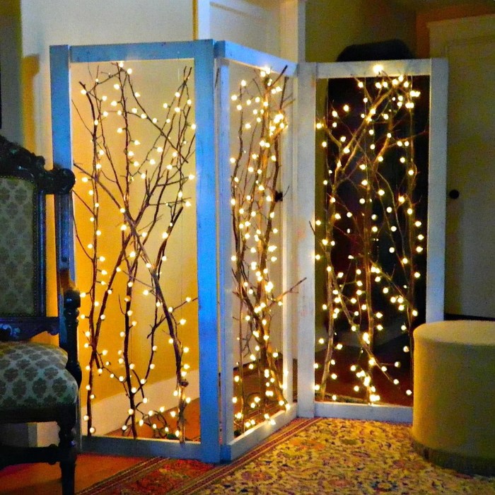 How to decorate living room with string lights