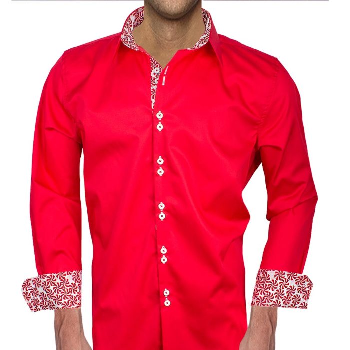 Mens dress shirts red