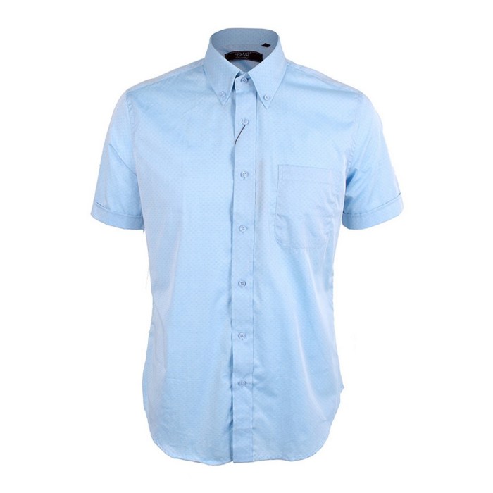 Men's dark blue dress shirt short sleeve