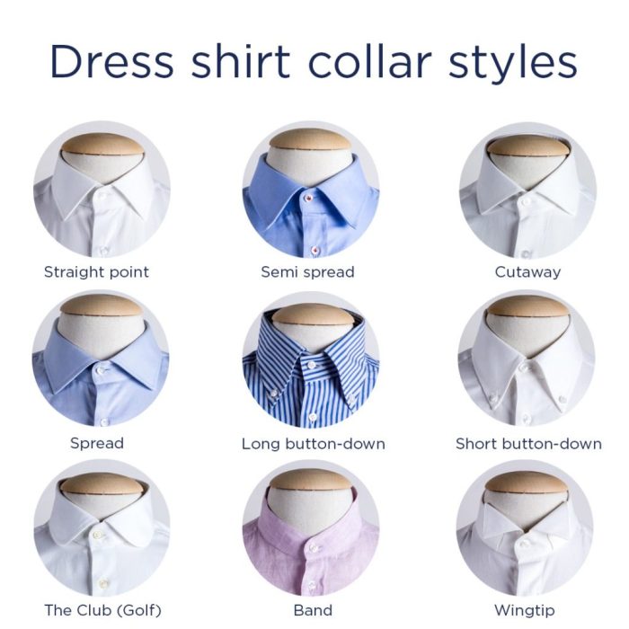 Mens dress shirt with different color collar