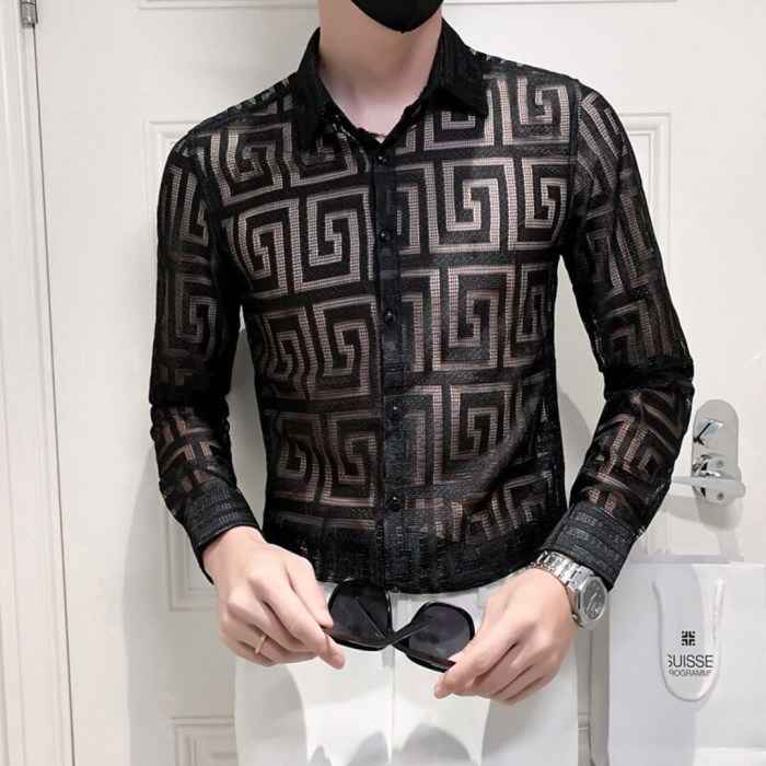 Mens see through dress shirt